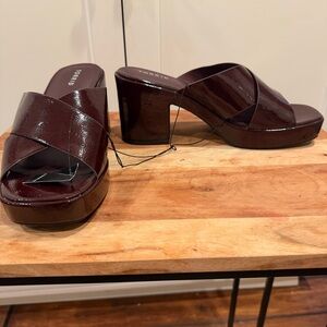 Torrid Deep Burgundy Platform Sandals 11 Dopamine